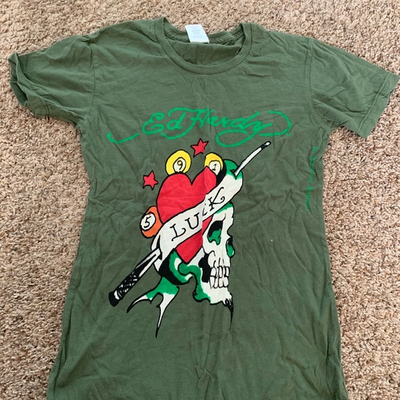 Ed Hardy Tops - Good Condition green Ed hardy graphic tee